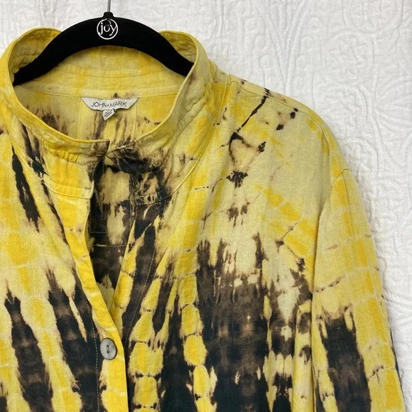 John Mark Yellow and Black Tie-Dye Tunic - Picture 4 of 15